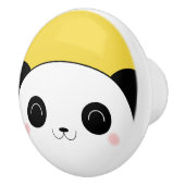 Glückliches rosiges Cheeked Kawaii Panda-Gesicht Keramikknauf (Rechts)