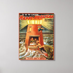 Glückliches Rowdy-Leuchtturm-und Jonas-Spiel Leinwanddruck
