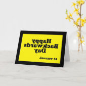 Glückliches rückwärts Tag~ am 31. Januar Karte (Gelbe Blume)