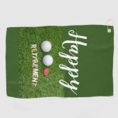 Glückliches Ruhestand für Golfer mit Golfball Golfhandtuch (Horizontal)