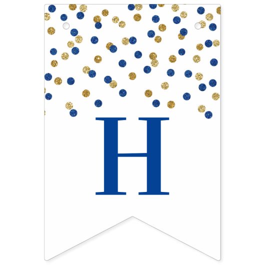 Glückliches Ruhestands-Fahnen-Golddunkelblauer Wimpelkette (Erste Fahne)