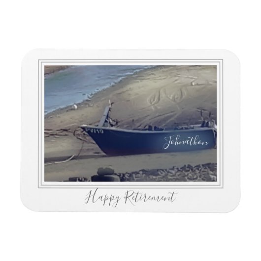 Glückliches Ruhestandsschiff am Strand Magnet (Horizontal)