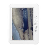 Glückliches Ruhestandsschiff am Strand Magnet (Vertikal)