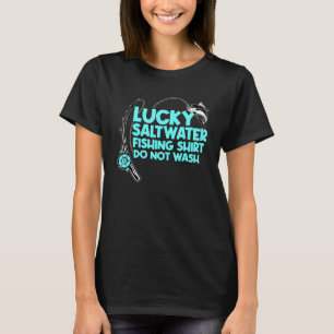 Glückliches Salzwasser-Angler- und Fischerdesign T-Shirt