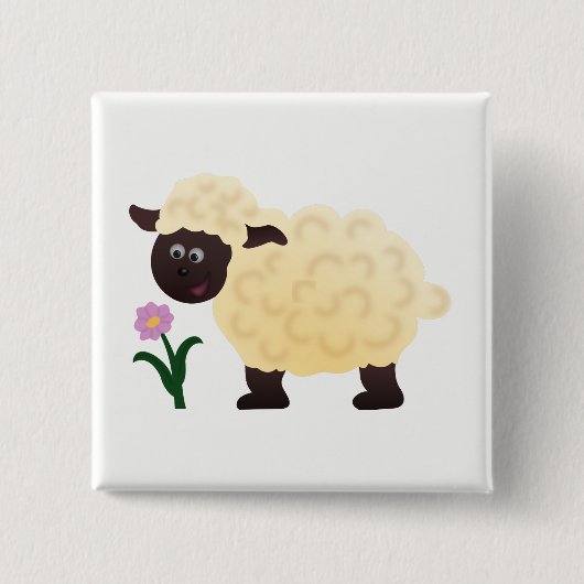 Glückliches Schaf Button (Vorderseite)