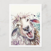 Glückliches Schaf Postkarte (Vorderseite)