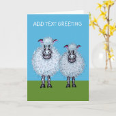 glückliches Schafpaar Karte (Gelbe Blume)