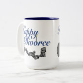 Glückliches Scheidungs-Tassen-Geschenk Zweifarbige Tasse (Vorderseite Links)