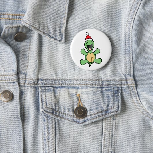 Glückliches Schildkröte-Weihnachten Button (Beispiel)