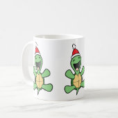Glückliches Schildkröte-Weihnachten Kaffeetasse (Vorderseite Links)