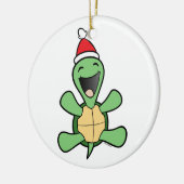 Glückliches Schildkröte-Weihnachten Keramikornament (Links)