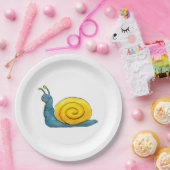 Glückliches Schnecke | entzückendes Tier Pappteller (Party)