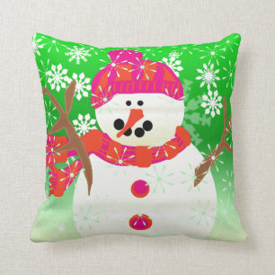 Glückliches Schneemann-Feiertags-Kissen Kissen