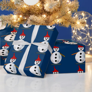 Glückliches Schneemann-Geschenkpapier Geschenkpapier