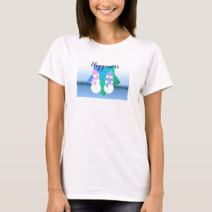 Glückliches Schneemann-Paar T-Shirt