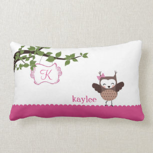 Glückliches Schrei-Eulen-personalisiertes Lendenkissen