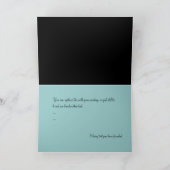 Glückliches schwarze Katzen-Spuk Haus-Blau Karte (Innenseite)