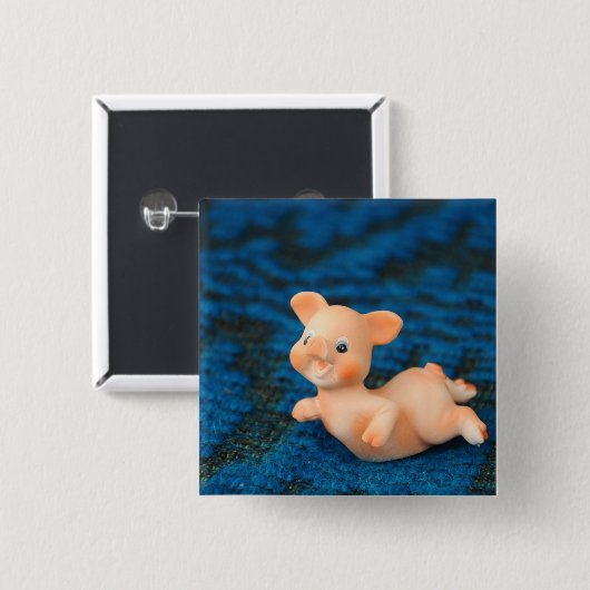 Glückliches Schwein Button (Vorne & Hinten)