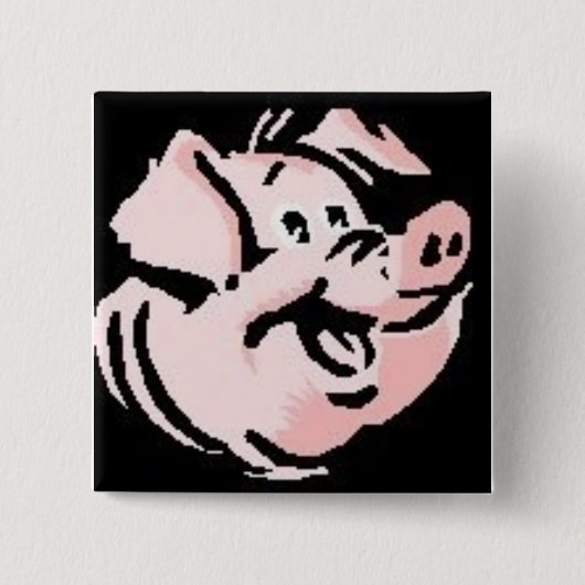 Glückliches Schwein Button (Vorderseite)