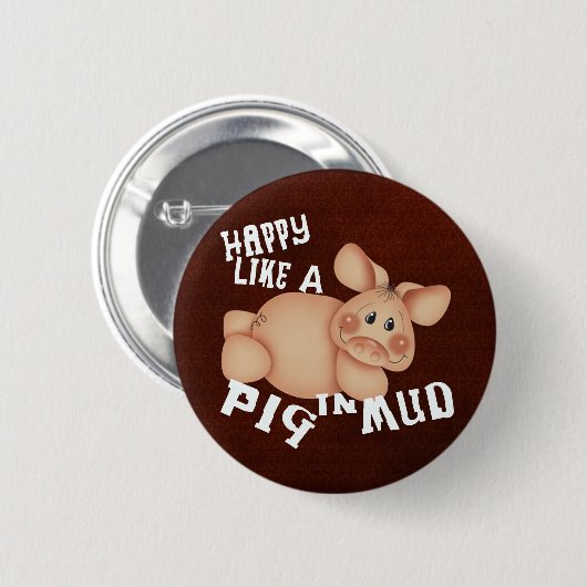 Glückliches Schwein Button (Vorne & Hinten)