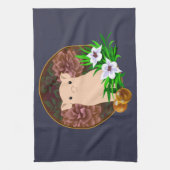 Glückliches Schwein Geschirrtuch (Vertikal)