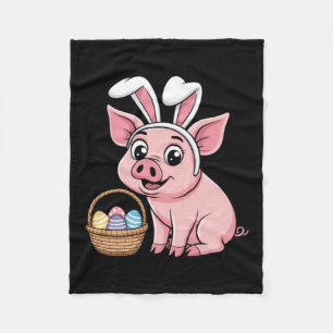 Glückliches Schwein Hasenohren Ostereier für Männe Fleecedecke