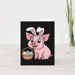 Glückliches Schwein Hasenohren Ostereier für Männe Karte