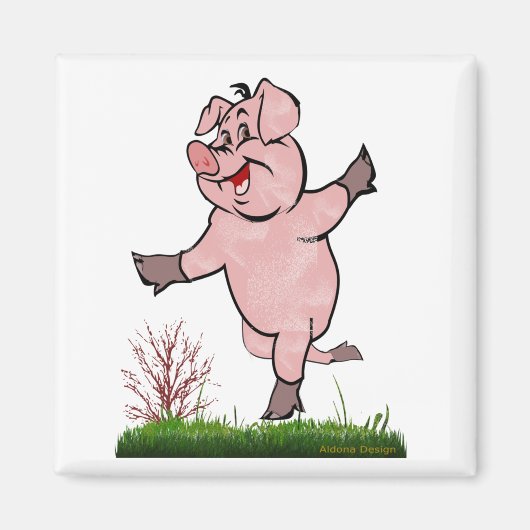 Glückliches Schwein Magnet (Vorne)