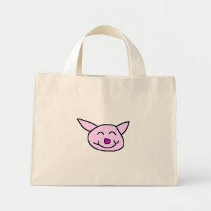Glückliches Schwein Mini Stoffbeutel