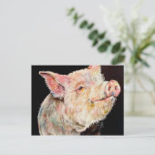 Glückliches Schwein. Postkarte (Stehend Vorderseite)