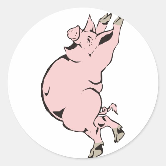 glückliches Schwein Sau happy pig hog Runder Aufkleber (Vorderseite)