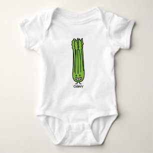 Glückliches Sellerie-Stiel-Bündelgrün-Fasergem Baby Strampler