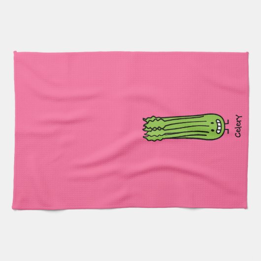Glückliches Sellerie-Stiel-Bündelgrün-Fasergemüse Handtuch (Horizontal)