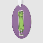 Glückliches Sellerie-Stiel-Bündelgrün-Fasergemüse Ornament (Vorderseite)
