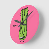 Glückliches Sellerie-Stiel-Bündelgrün-Fasergemüse Runde Wanduhr (Winkel)
