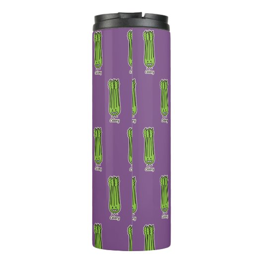 Glückliches Sellerie-Stiel-Bündelgrün-Fasergemüse Thermosbecher (Rückseite)