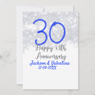 Glückliches silbernes Hochzeitstag-Jubiläum 30 Jah Einladung