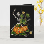 GLÜCKLICHES SKELETT u. JACK durch SHARON SHARPE Karte (Gelbe Blume)