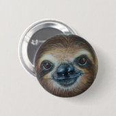 GLÜCKLICHES SLOTH-ABZEICHEN! BUTTON (Vorne & Hinten)