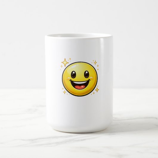 Glückliches Smiley-Gesicht mit Funkeln Kaffeetasse (Mittel)