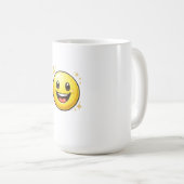 Glückliches Smiley-Gesicht mit Funkeln Kaffeetasse (VorderseiteRechts)