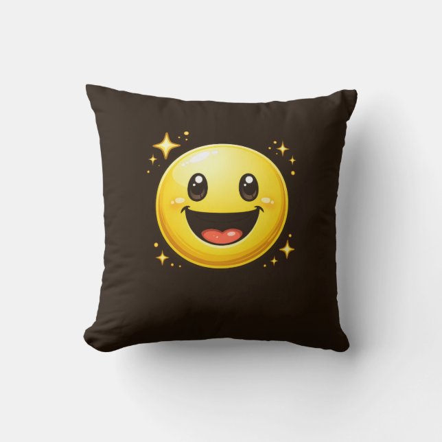 Glückliches Smiley-Gesicht mit Funkeln Kissen (Vorderseite)