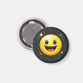Glückliches Smiley-Gesicht mit Funkeln Magnet (Vorderseite/Rückseite)