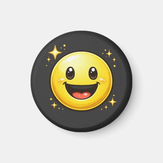 Glückliches Smiley-Gesicht mit Funkeln Magnet (Vorne)