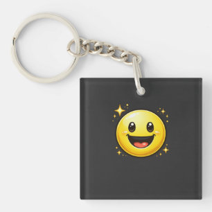 Glückliches Smiley-Gesicht mit Funkeln Schlüsselanhänger