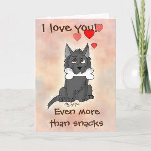 Glückliches Snack Cairn Terrier Hund Valentinstag  Feiertagskarte