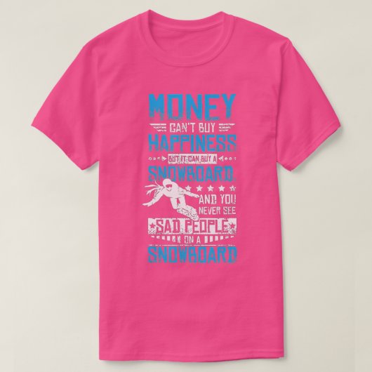 Glückliches Snowboarden T-Shirt (Design vorne)