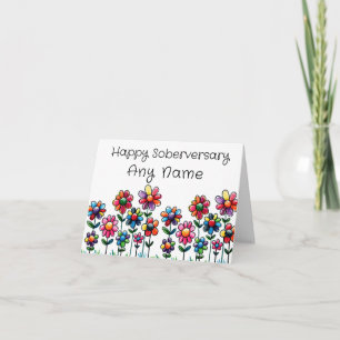 Glückliches Soberversary Nüchternheit nüchterner G Karte