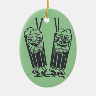 Glückliches Sodas-Paar Keramikornament