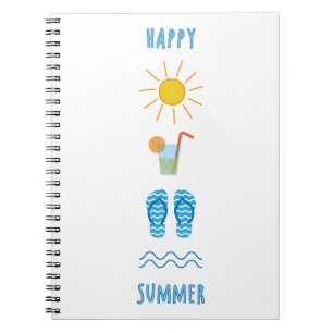 Glückliches Sommer-Foto-Notizbuch Notizblock